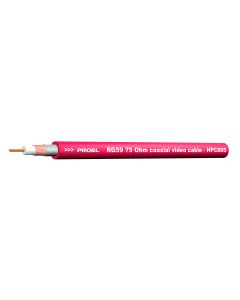 Câble vidéo RG59, 75 Ω, double blindage, gaine PVC, rouge RAL3000