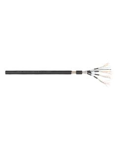 Câble Ethernet multipaire, 4 x CAT 6, blindage cuivre étamé, gaine PVC résistante aux flammes