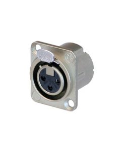 Connecteur XLR femelle pour panneau, 3 pôles, forme D, boîtier métallique, contacts argentés