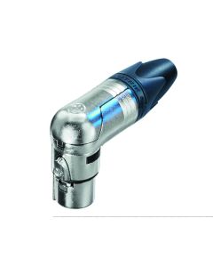 Connecteur XLR femelle coudé, 3 pôles, 5 positions de sortie de câble, boîtier nickel