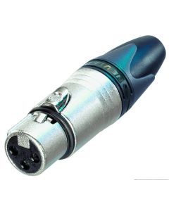 Connecteur XLR femelle pour câble, 3 pôles, boîtier nickel, contacts argent