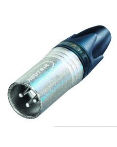 Connecteur XLR mâle 3 pôles pour câble, boîtier nickelé, contacts argentés, verrouillage sans fenêtre