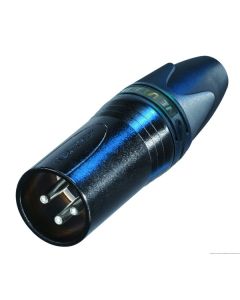 Connecteur de câble XLR mâle, 3 pôles, boîtier métal noir, contacts argentés