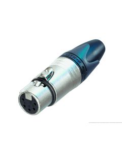 Connecteur XLR femelle pour câble, 5 pôles, boîtier nickelé, contacts argentés
