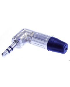 Fiche jack stéréo coudée Ø 3,5 mm, à souder, boîtier et contacts nickelés