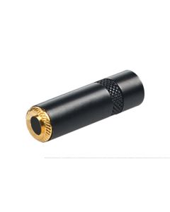 Prise jack mono 3,5 mm, contacts plaqués or, coque noir chromé