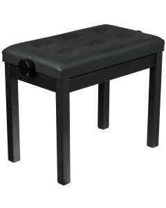 Banquette de piano réglable, coussin rembourré, acier noir mat, 555 x 330 mm