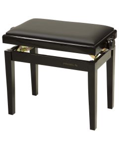 Banc réglable pour piano et orgue, assise rembourrée, similicuir noir, hauteur de 460 à 560 mm