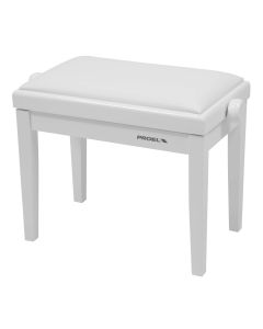 Banquette réglable pour piano et orgue, assise rembourrée, similicuir blanc, hauteur de 460 à 560 mm