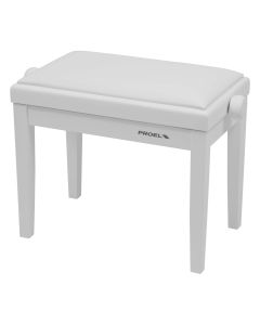 Banc réglable pour piano et orgue, assise rembourrée, similicuir blanc, hauteur 460 à 560 mm