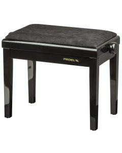 Banc réglable pour piano et orgue, assise rembourrée en velours noir, hauteur de 460 à 560 mm