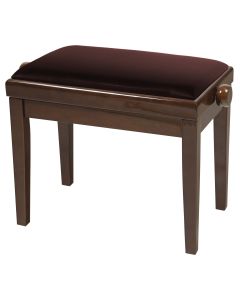 Banquette réglable pour piano et orgue, assise rembourrée en velours brun, hauteur 460 à 560 mm