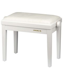Banquette réglable pour piano et orgue, assise rembourrée en velours blanc, hauteur 460 à 560 mm