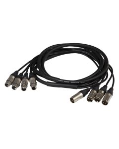 Faisceau audio analogique, 4 x XLR 3P Neutrik, 3 m, noir