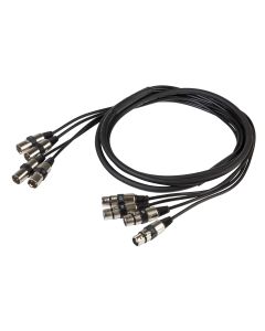 Faisceau de câbles analogique, 4 x XLR 3P femelle vers mâle, câble CMI4, 10 m