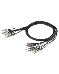 Câble multipaire jack stéréo, 8 x jack 6,3 mm Neutrik NP3X, 10 m, noir