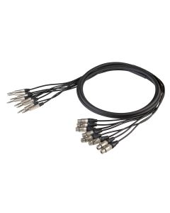 Faisceau de câbles studio analogique, 8 jacks stéréo 6,3 mm vers 8 XLR femelles, 5 m