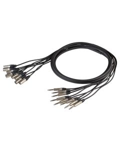 Faisceau analogique, 8 jack stéréo 6,3 mm et 8 XLR 3P mâles, 4 m, noir
