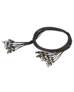 Faisceau studio analogique, 8 x XLR 3P femelle vers 8 x XLR 3P mâle, 10 m, noir