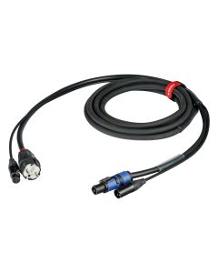 Câble combiné pour enceinte amplifiée, 10 m, XLR 3P, SCHUKO 16 A, Powercon 20 A