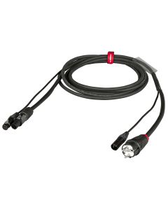 Câble combiné DMX et alimentation, 2 m, connecteurs Neutrik, SCHUKO 16 A
