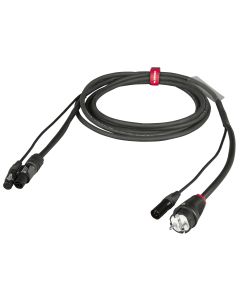 Câble combiné DMX et alimentation, 4 m, 16 A SCHUKO, connecteurs Neutrik, noir