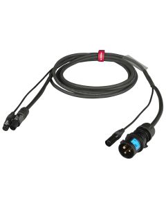 Câble combiné DMX et alimentation, 2 m, IP44, connecteurs Neutrik