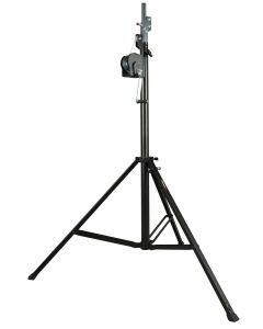 Pied d'éclairage en acier galvanisé, 1 870 à 4 000 mm, charge 85 kg, treuil à frein automatique