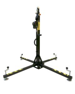 Tour élévatrice télescopique en acier, hauteur maximale 4700 mm, charge maximale 150 kg, noir