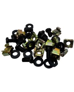 Kit d'accessoires de montage en rack, 12 écrous cage, 12 vis M6*10 mm, 12 rondelles en nylon