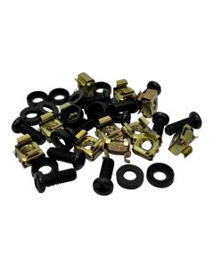 Kit de montage en rack, 12 écrous cage, 12 vis M6 x 16 mm, 12 rondelles en nylon