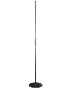 Pied de microphone droit, hauteur 890 à 1560 mm, embase ronde en fonte, adaptateur 5/8" inclus