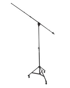 Pied de microphone à perche télescopique, roulettes freinées Ø 50 mm, hauteur 1510-2400 mm