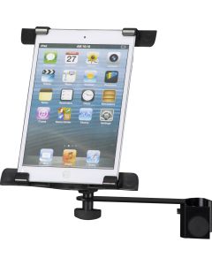Support universel pour tablette, pince pour tubes Ø 14 à 25 mm, charge maximale 2,2 kg, noir