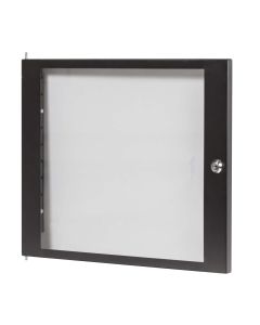 Façade avant pour rack, 8 U, cadre en acier, plexiglas, serrure avec clé