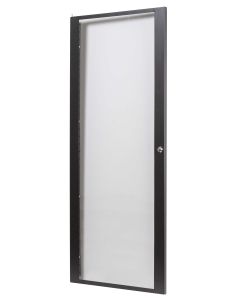 Façade avant pour rack, 24 U, cadre acier et plexiglas, serrure avec clé