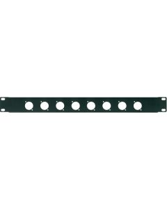 Panneau rack perforé 19', 1U, 8 trous de montage Ø 24 mm, pour connecteurs XLR/SPEAKON