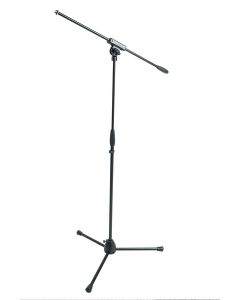 Pied de microphone avec perche, base trépied en aluminium moulé, hauteur 950-1600 mm, perche 750 mm