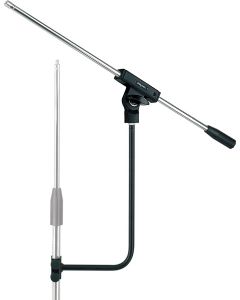 Perchette réglable pour pied de microphone, 690 mm, finition noir mat