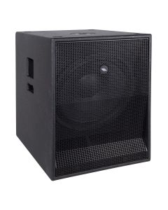 Caisson de basses actif HBP, woofer 15", 1200 W crête, 129 dB SPL max, 40 Hz - 160 Hz