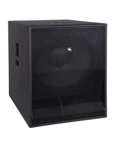 Caisson de basses actif HBP, woofer 18", 600 W continus, SPL maximal 131 dB, 36 Hz - 140 Hz