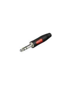 Connecteur jack stéréo 6,35 mm, TRS, noir avec insert rouge, câble jusqu'à 7 mm