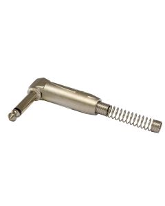 Fiche jack mono coudée, Ø 6,3 mm, contacts nickelés, corps en aluminium moulé sous pression