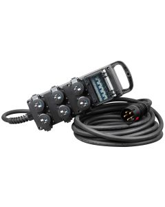 Coffret de distribution électrique portable, 6 prises 16 A, entrée 32 A, câble 10 m