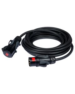Rallonge électrique assemblée, 30 m, 32 A, 400 V, IP44, câble néoprène 5 x 6 mm²