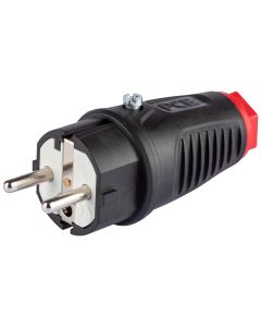 Fiche mâle Schuko à monter sur câble, 16 A, 230 V, IP44, 2P+G