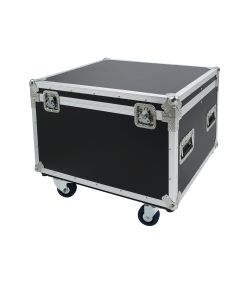 Flight case multifonction, contreplaqué marine 9 mm, 4 roulettes 100 mm, noir