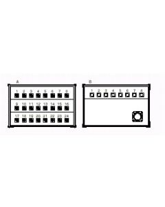 Boîtier de scène, 24 XLR femelles 3 broches, 8 XLR mâles 3 broches, connecteur CMIL150MP