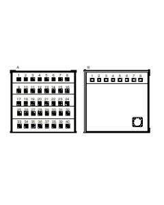 Boîtier de scène, 40 embases XLR 3 pôles femelles, 8 connecteurs XLR 3 pôles mâles, CMIL150MP
