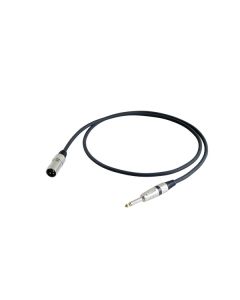 Câble asymétrique, jack mono Ø 6,3 mm vers XLR 3P mâle, 5 m, pointe dorée